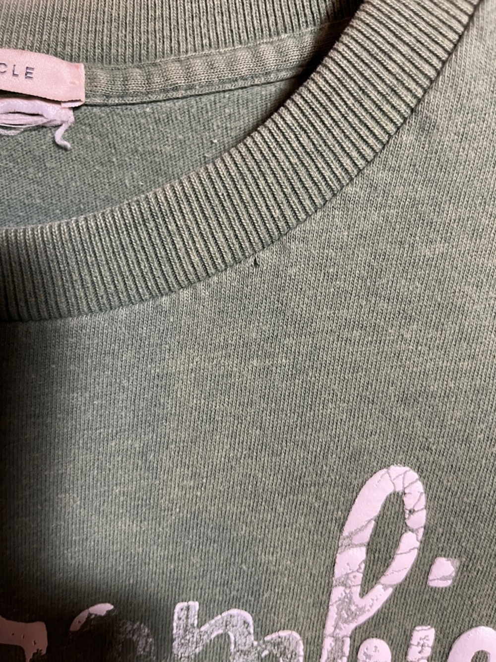 Abercrombie & Fitch Olive Green Logo Crew Tee - Picture 4 of 7
